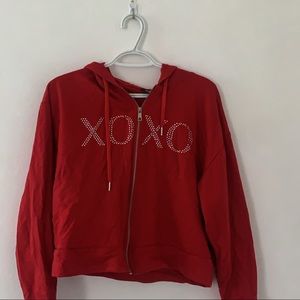 Red zip up